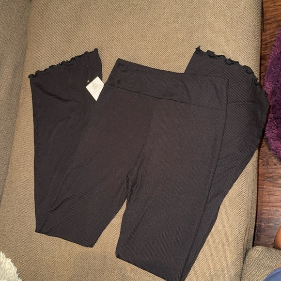 No Boundaries womens black ribbed flare pants casual dressy bottoms Medium (7-9) - Picture 6 of 8